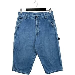 Vintage Capri Pants Straight Leg Cropped Denim Shorts 32
